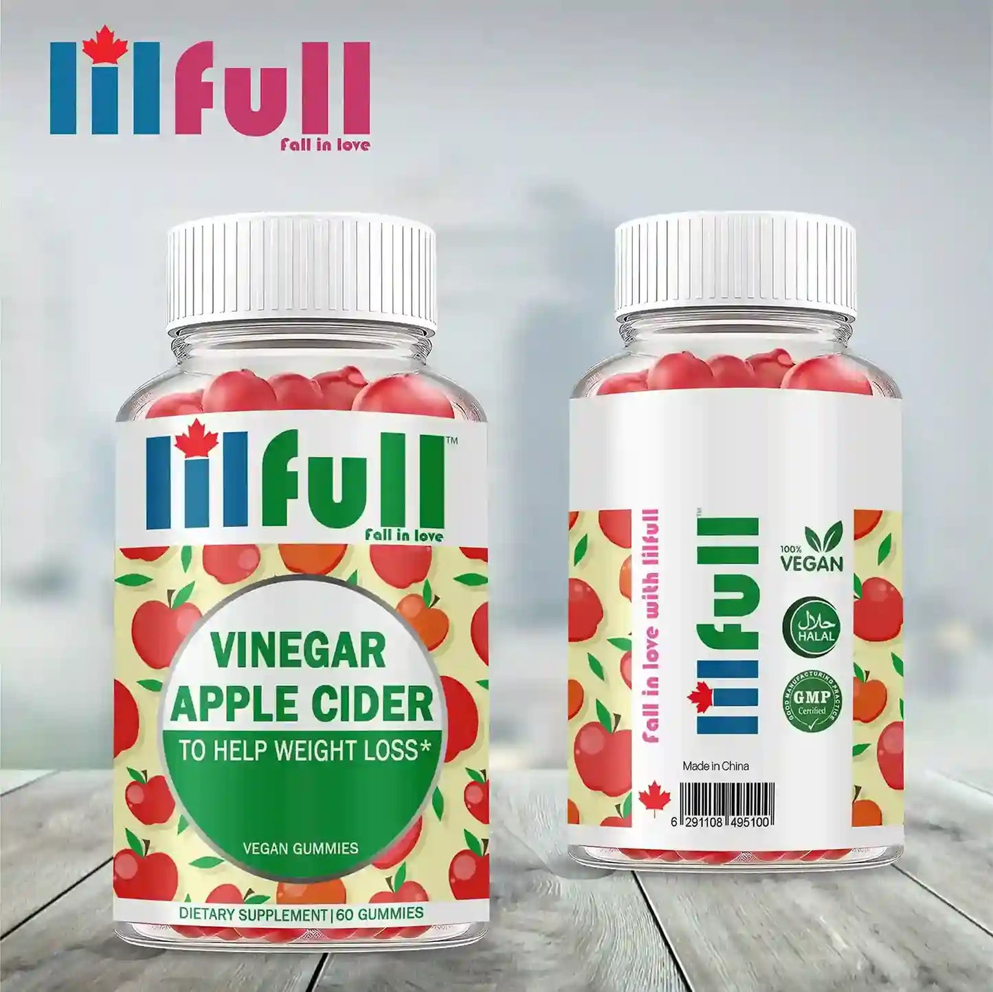 Lilfull Apple Cider Vinegar 1000mg 60 Vegan Gummies