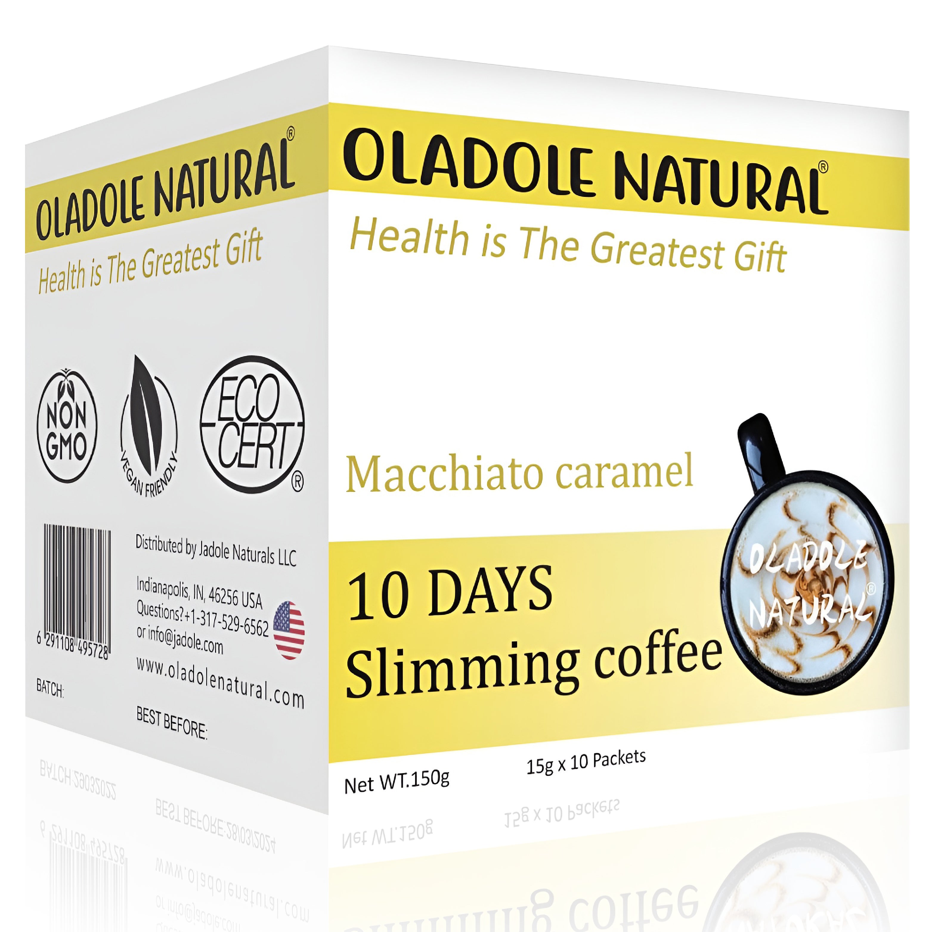 قهوة أولادول الطبيعية للتخسيس بنكهة الكراميل والماكياتو ١٥ جم × ١٠ عبوات 