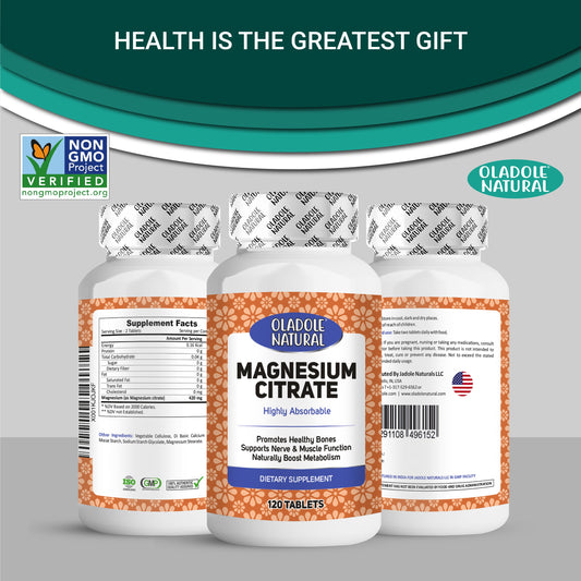 Highly Absorbable Magnesium Citrate 420Mg 120 Tablets