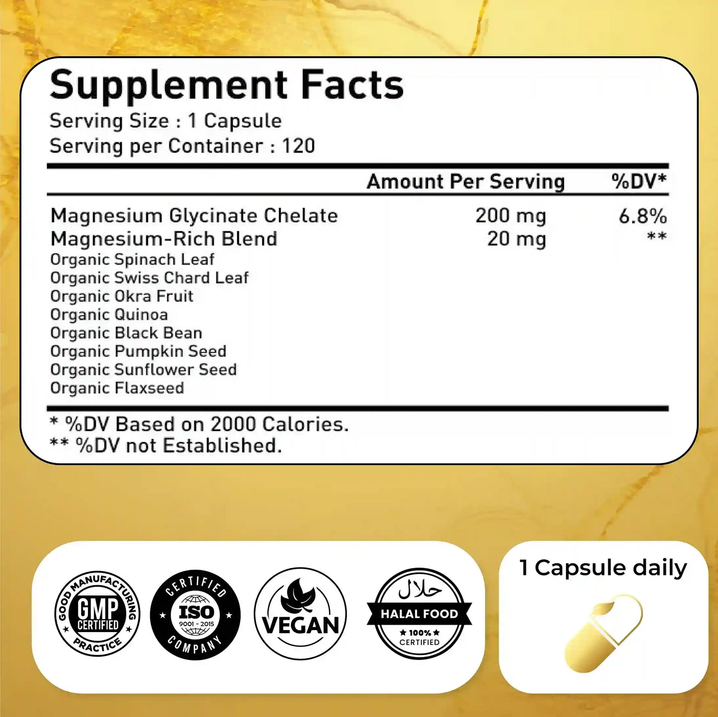 Natrolina Magnesium Glycinate 200mg, 120 Caps