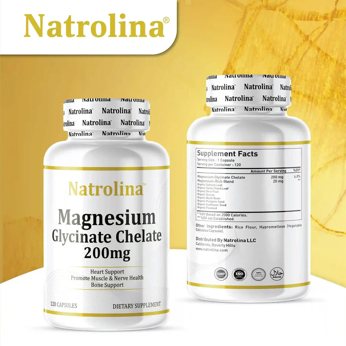 Natrolina Magnesium Glycinate 200mg, 120 Caps