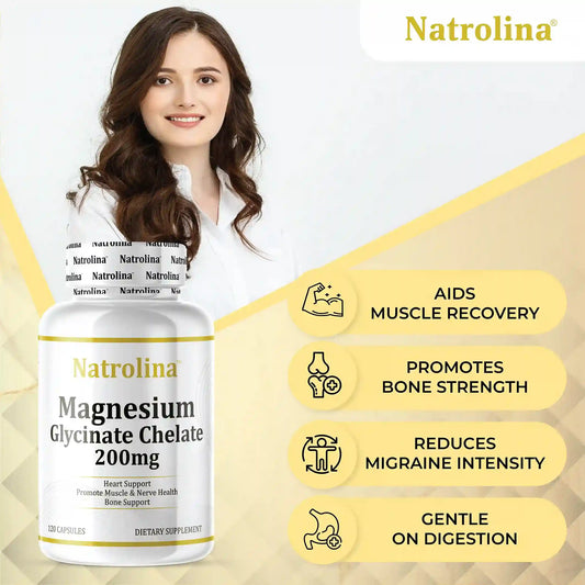 Natrolina Magnesium Glycinate 200mg, 120 Caps