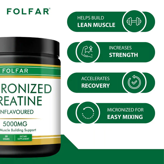 Folfar Creatine Monohydrate Powder- 300g (Unflavored)