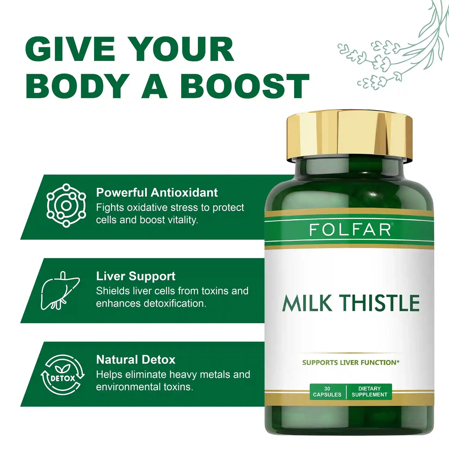 Folfar Milk Thistle Capsules – 30 Capsules