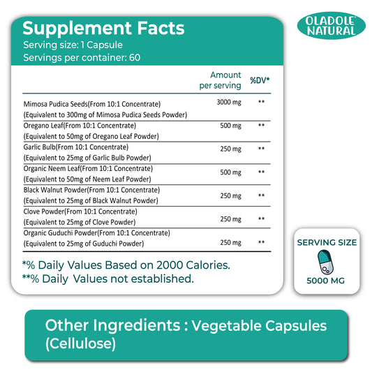 Oladole Natural Mimosa Pudica Seed Capsules - 60 Count