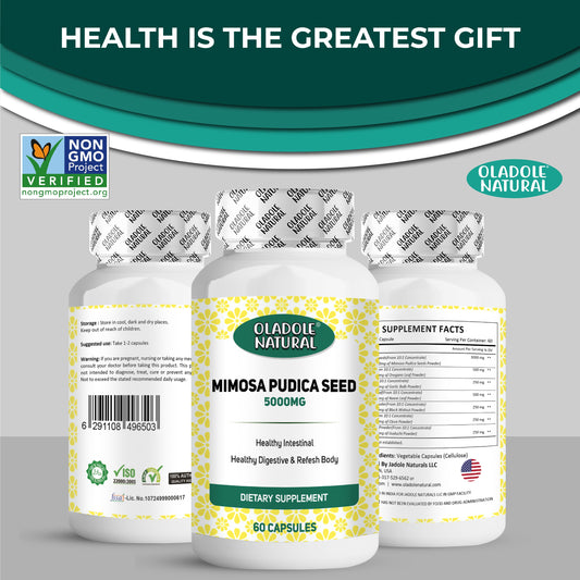 Oladole Natural Mimosa Pudica Seed Capsules - 60 Count