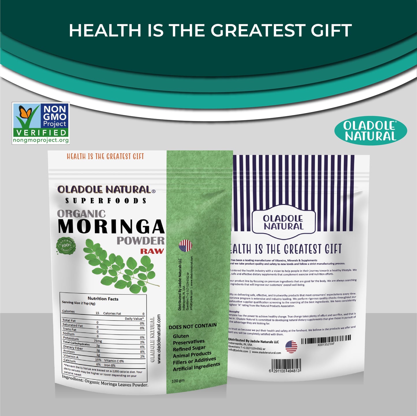 Oladole Natural Organic Moringa Leaf Powder 100 gm