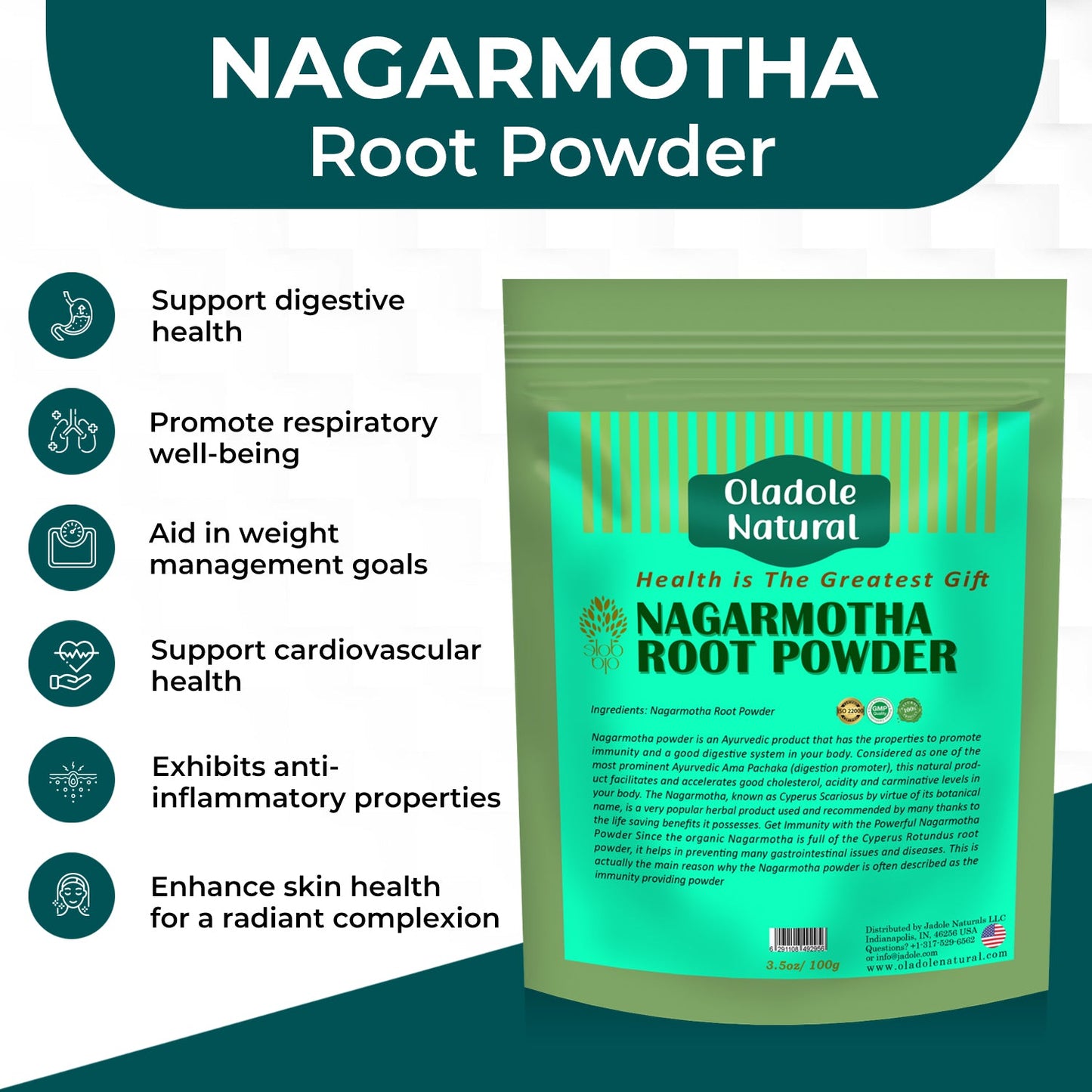 Oladole Natural Nagarmotha Powder 100g