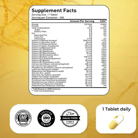 Natrolina Adults Multivitamin for Men & Women | 300 Tablets