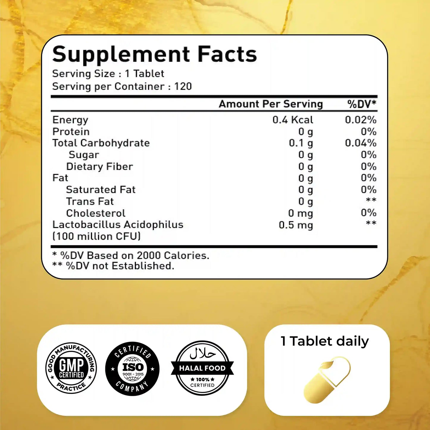 Natrolina Probiotic 100 Million, Acidophilus, 120 Tablets