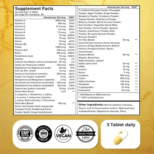 Natrolina Men's Multivitamin 150 Tablets