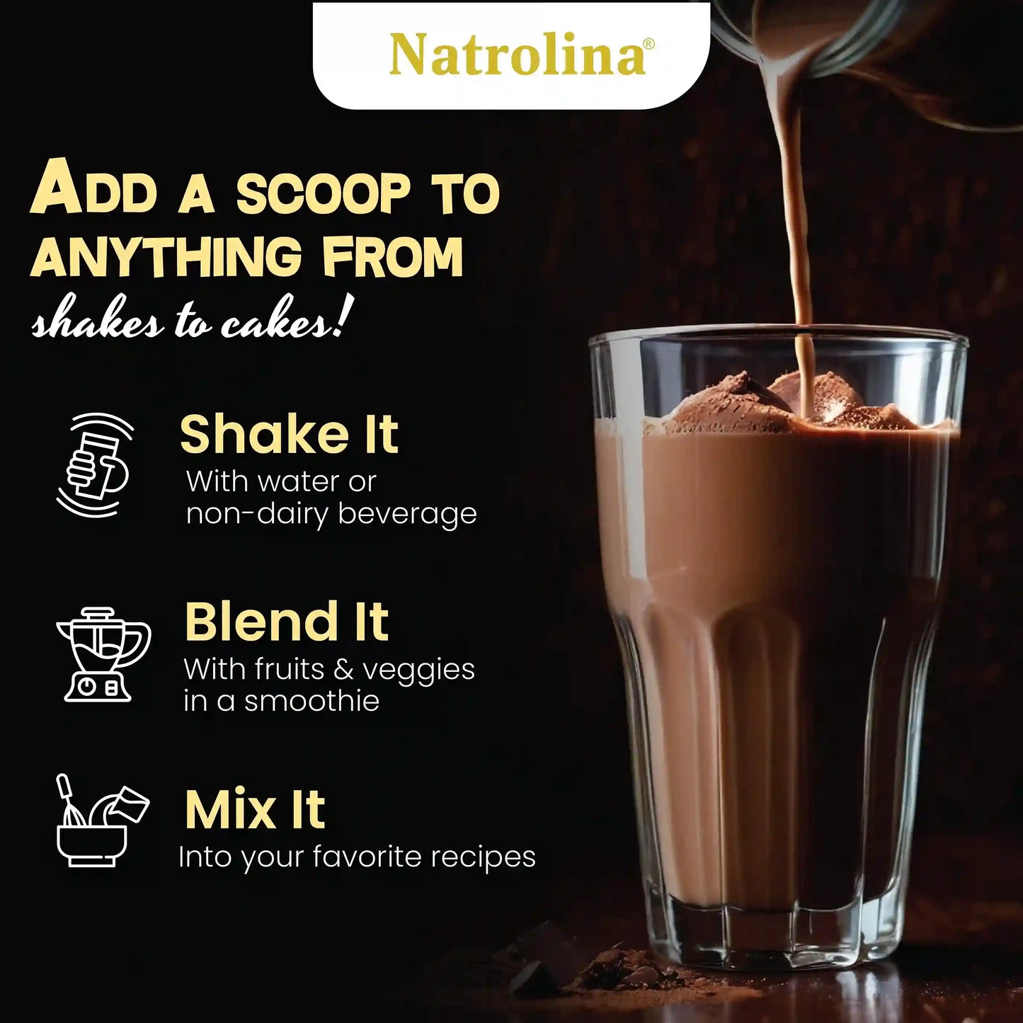 Natrolina Organic Protein Powder Chocolate Fudge 1Kg