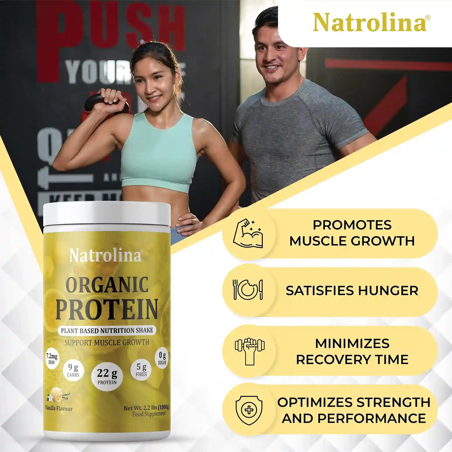 Natrolina Organic Protein Powder - Vanilla 1kg
