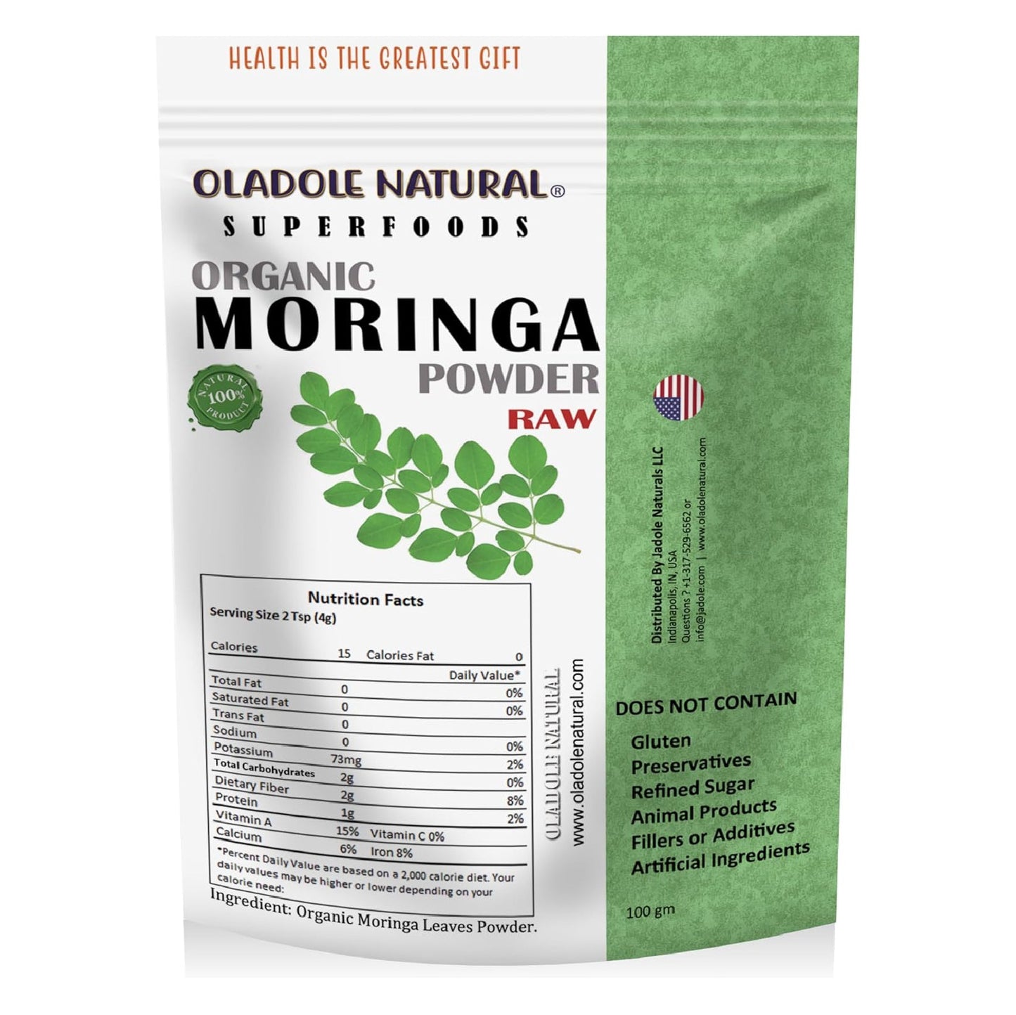 Oladole Natural Organic Moringa Leaf Powder 100 gm