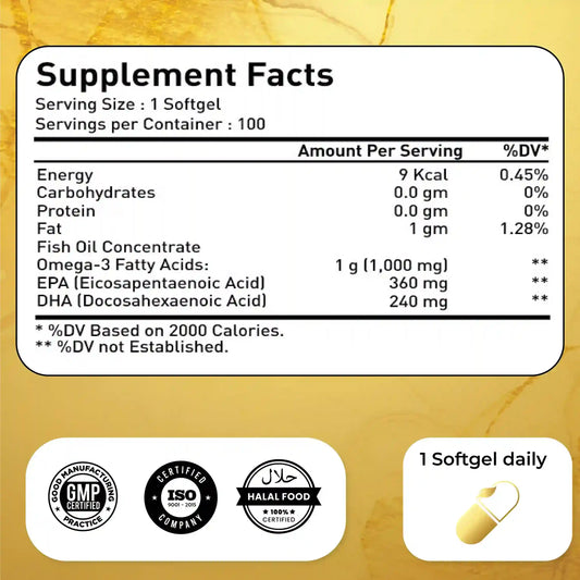 Natrolina Super Omega 3 Fish Oil 1000mg 100 Softgels