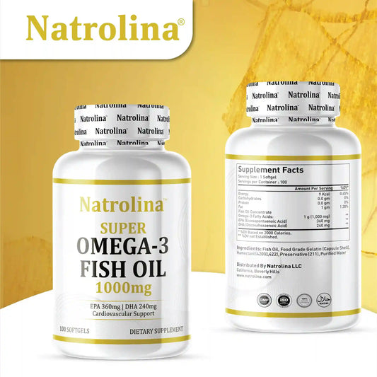 Natrolina Super Omega 3 Fish Oil 1000mg 100 Softgels