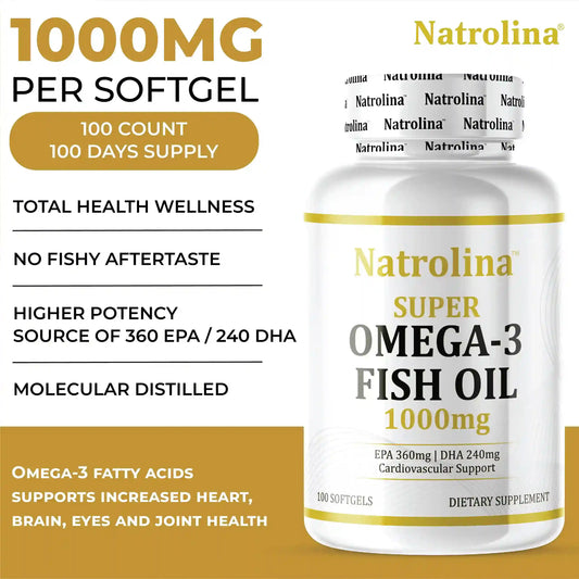 Natrolina Super Omega 3 Fish Oil 1000mg 100 Softgels