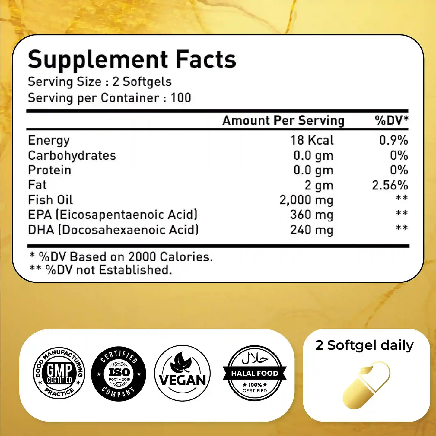 Natrolina Omega 3 Fish Oil 2000mg, double Strength