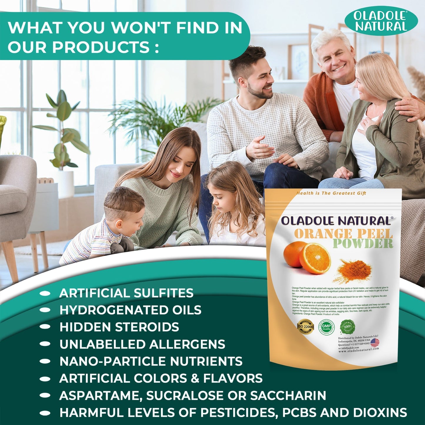 Oladole Natural Orange Peel Powder 100% Pure and Natural