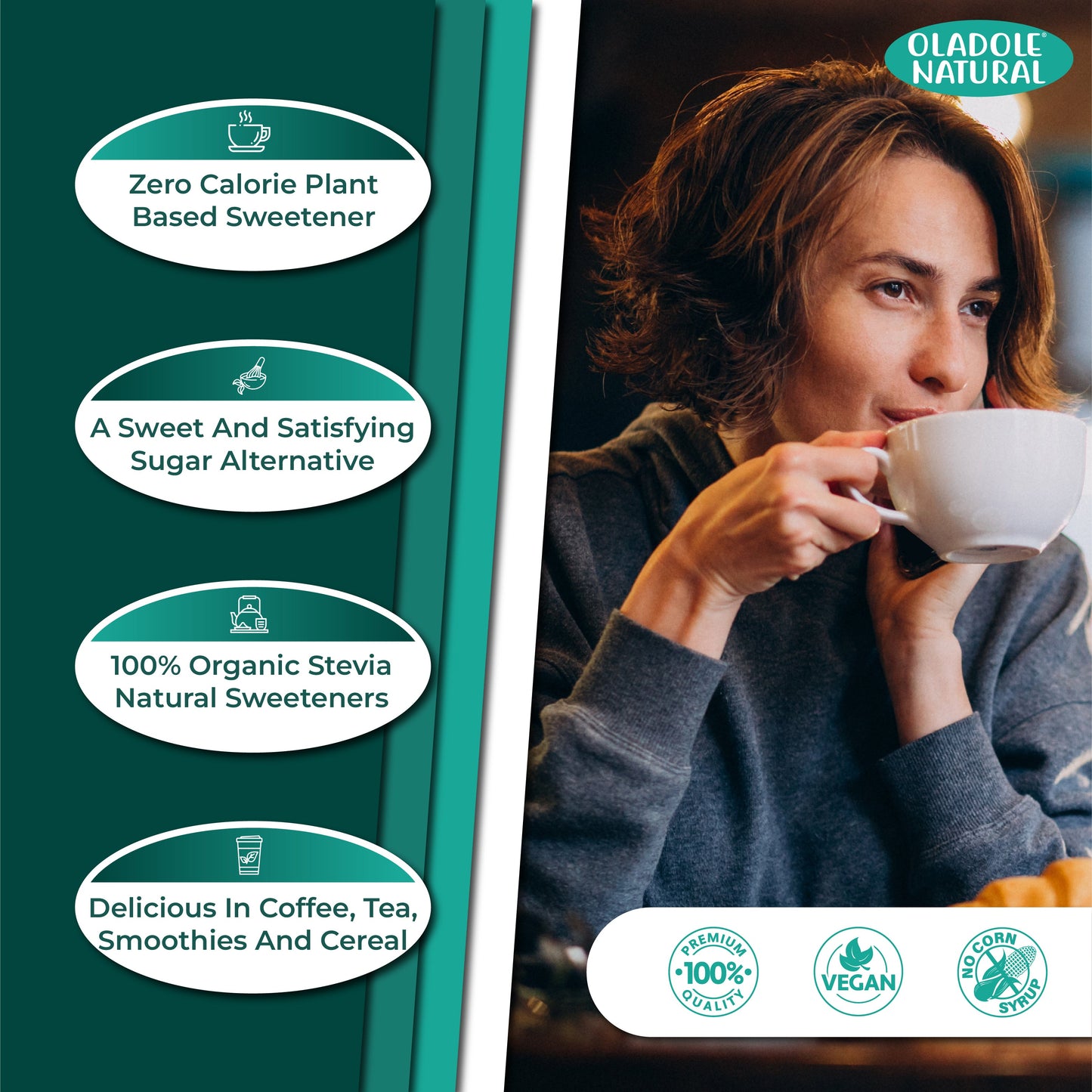 Oladole Natural Organic Stevia Sweetener Blend 200g