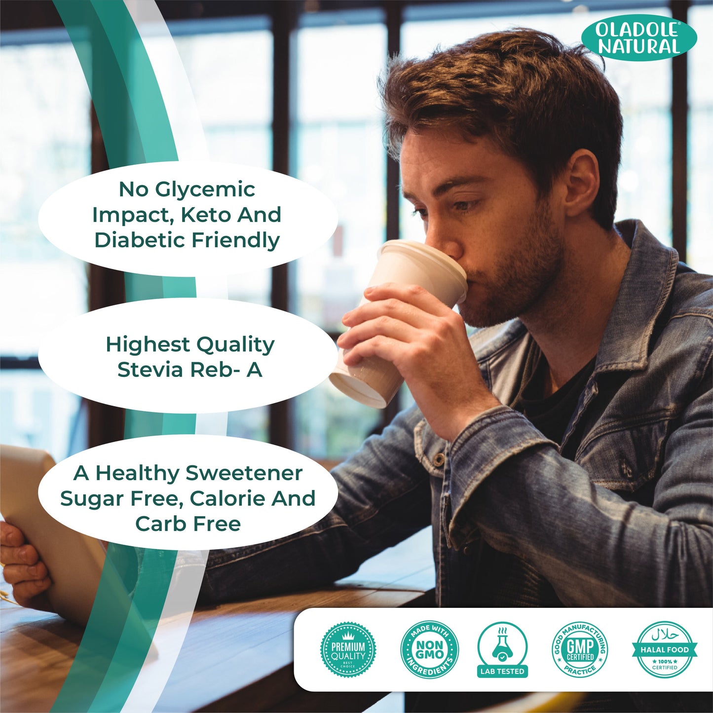 Oladole Natural Organic Stevia Sweetener Blend 200g