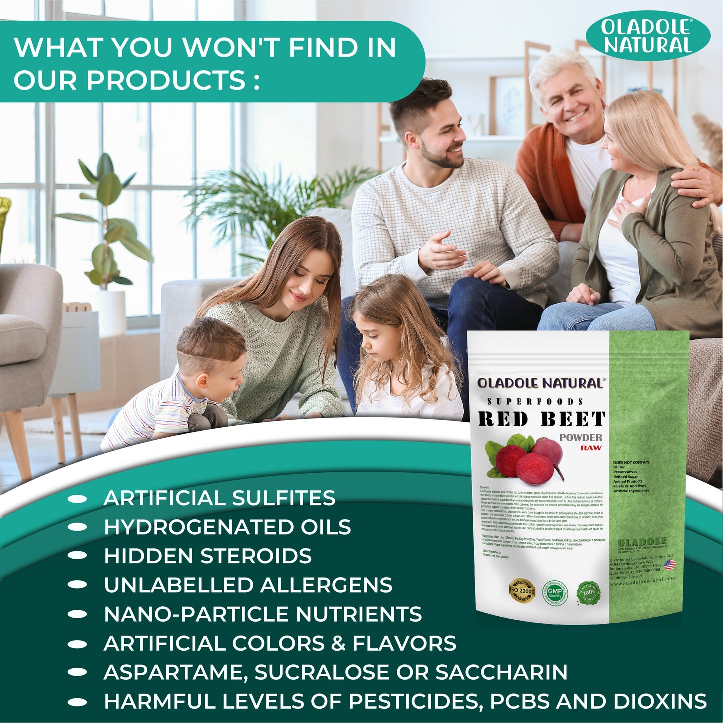 Oladole Natural Organic Red Beet Root Powder 100g