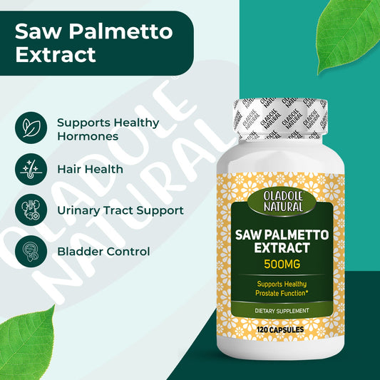 Oladole Natural Saw Palmetto Extract 500mg 120 Capsules