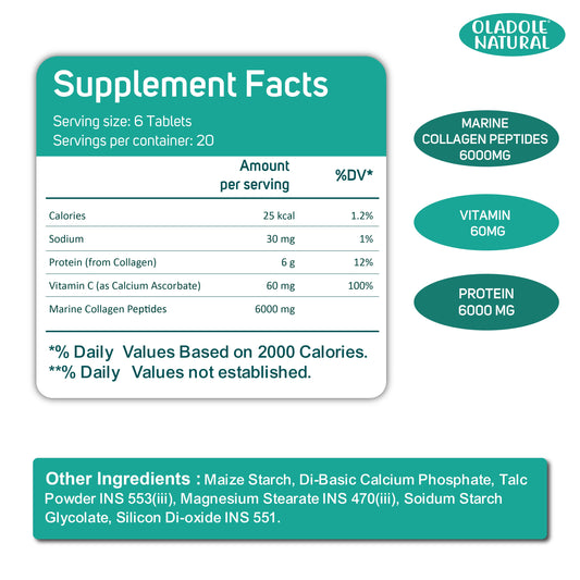 Super Collagen with Vitamin C 6000mg 120 Tablets