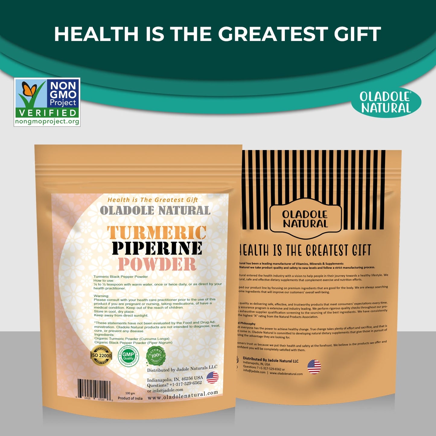 Oladole Natural Turmeric Black Pepper Powder 100g