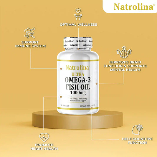 Natrolina Ultra Omega 3 Fish Oil 1000mg, 180 Softgels