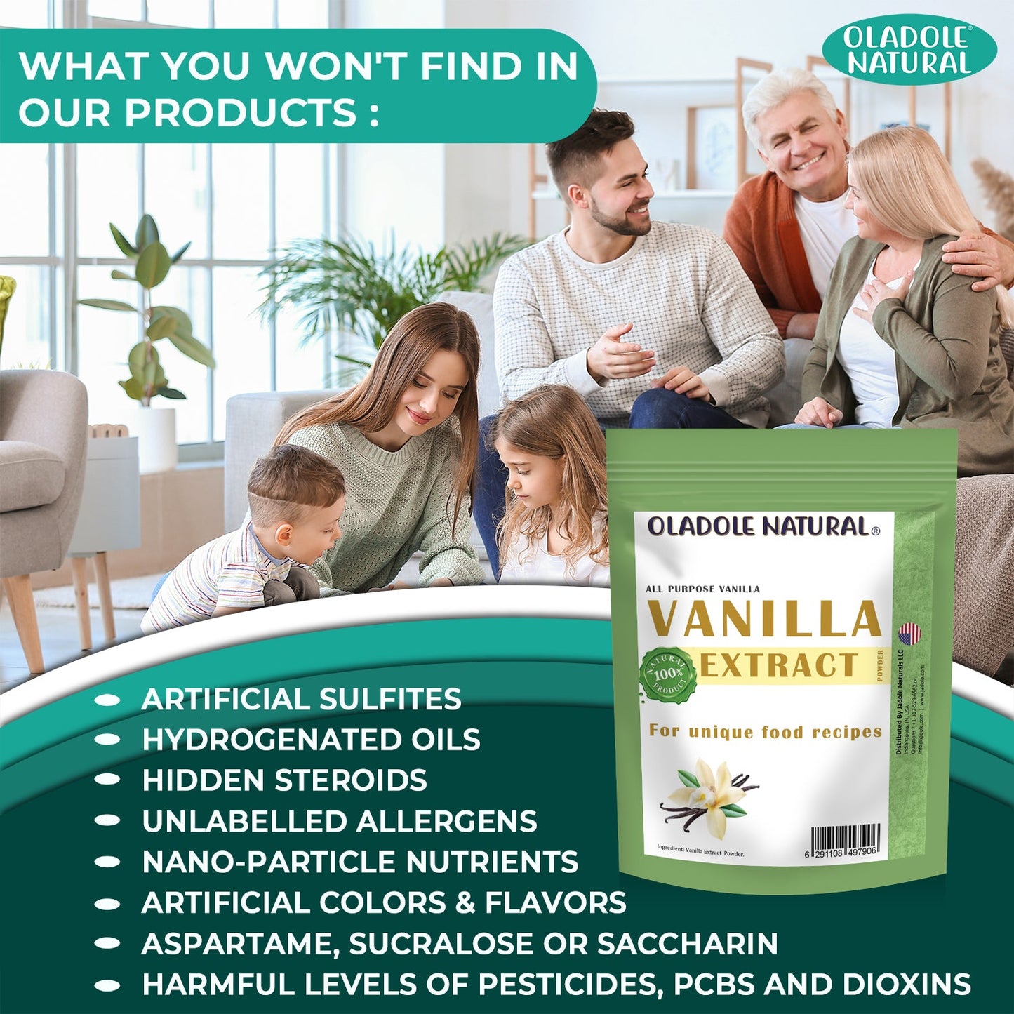 Oladole Natural Vanilla Extract Powder 50g
