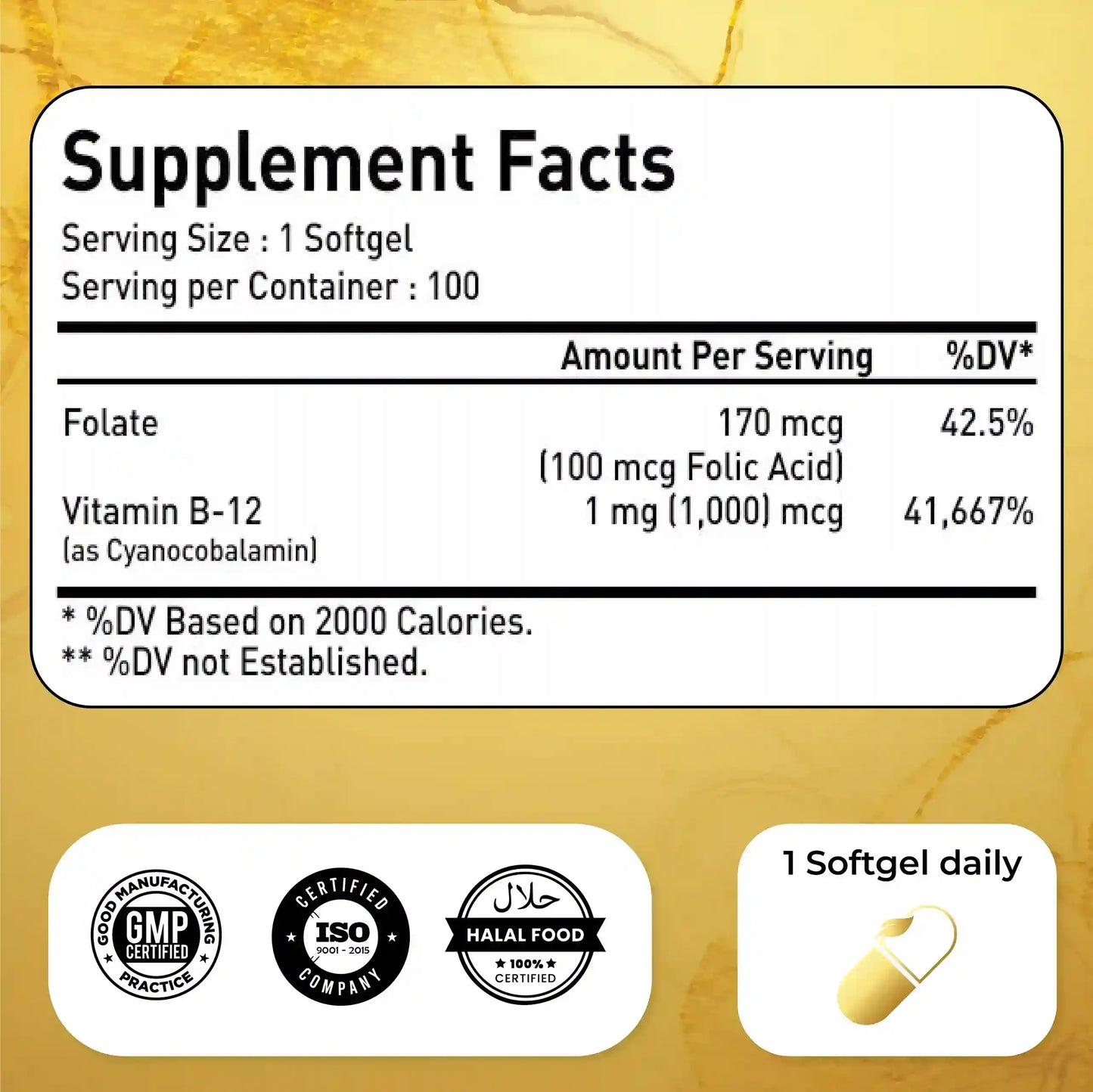 Natrolina Vitamin B12 1000 mcg 100 Softgels