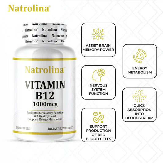 Natrolina Vitamin B12 1000 mcg 100 Softgels