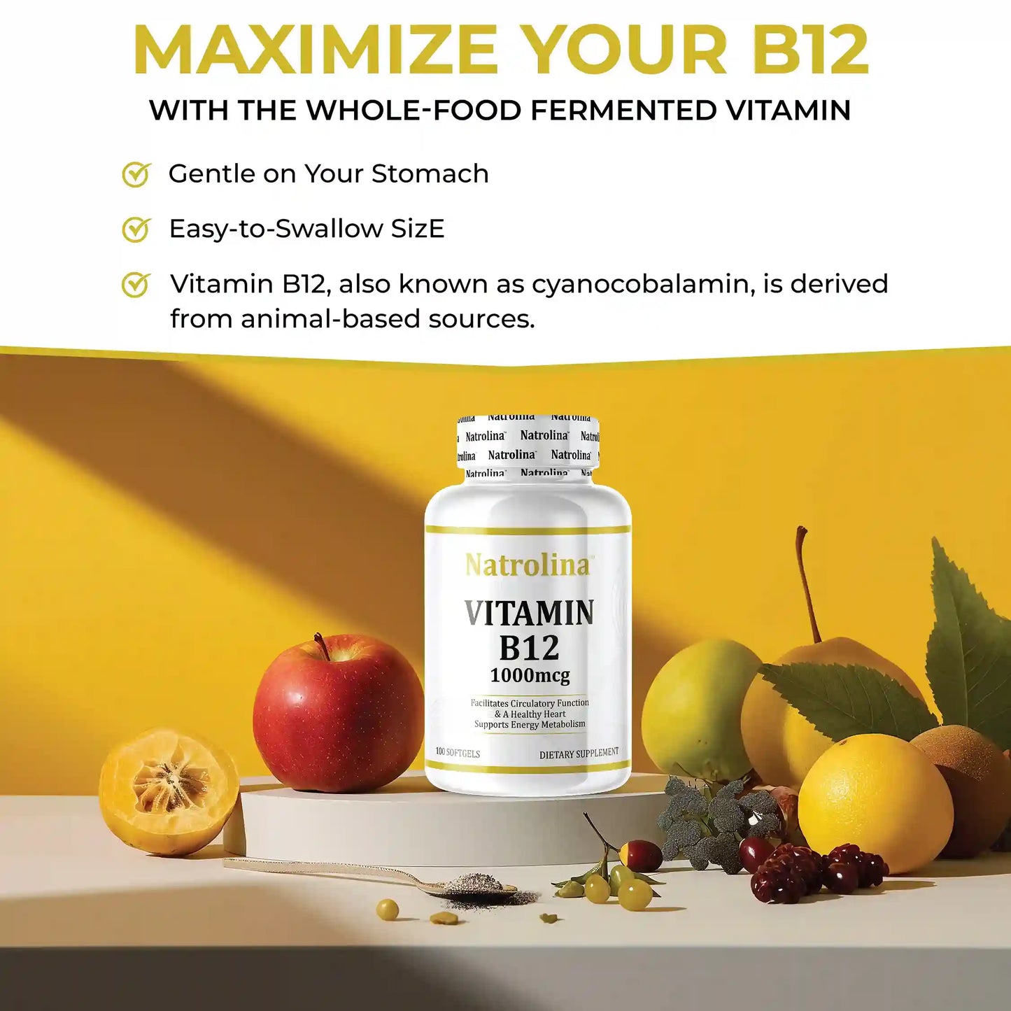 Natrolina Vitamin B12 1000 mcg 100 Softgels