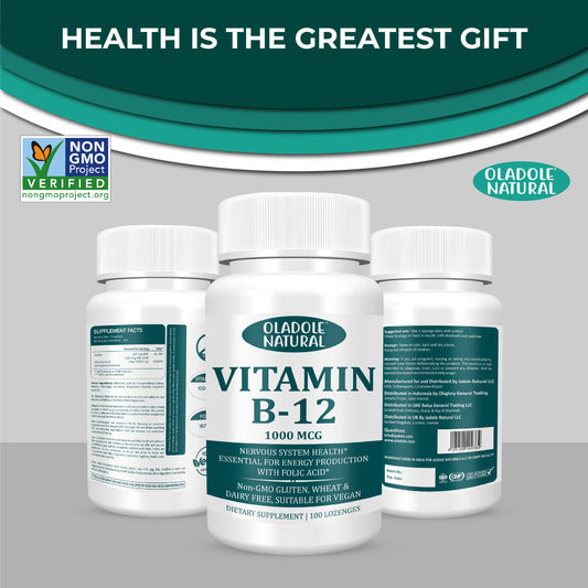 Oladole Natural Vitamin B-12 (1000mcg) - 100 Lozenges