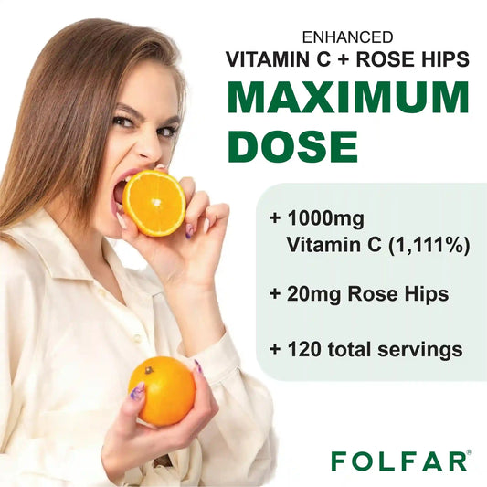 Folfar Vitamin C With Rose Hips - 1000mg