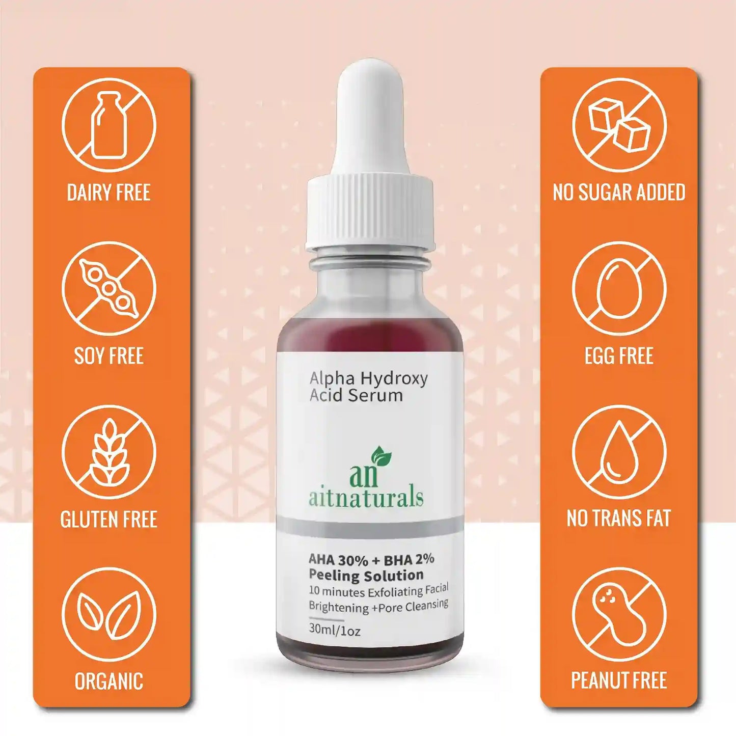 Aitnaturals AHA 30% + BHA 2% Peeling Solution, 30ml
