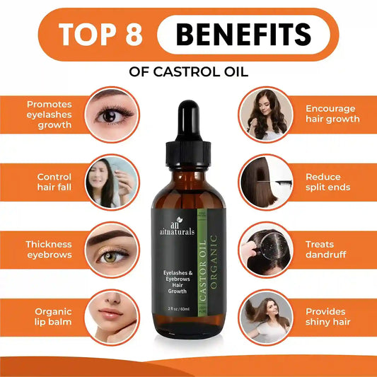Aitnaturals Castor Oil for Eyelashes & Hair Growth, 60ml