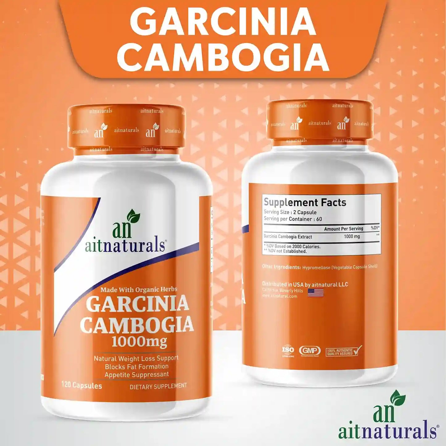 Aitnaturals Garcinia Cambogia Extract 1000 mg, 120 Capsules