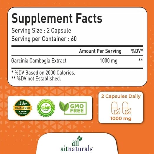 Aitnaturals Garcinia Cambogia Extract 1000 mg, 120 Capsules