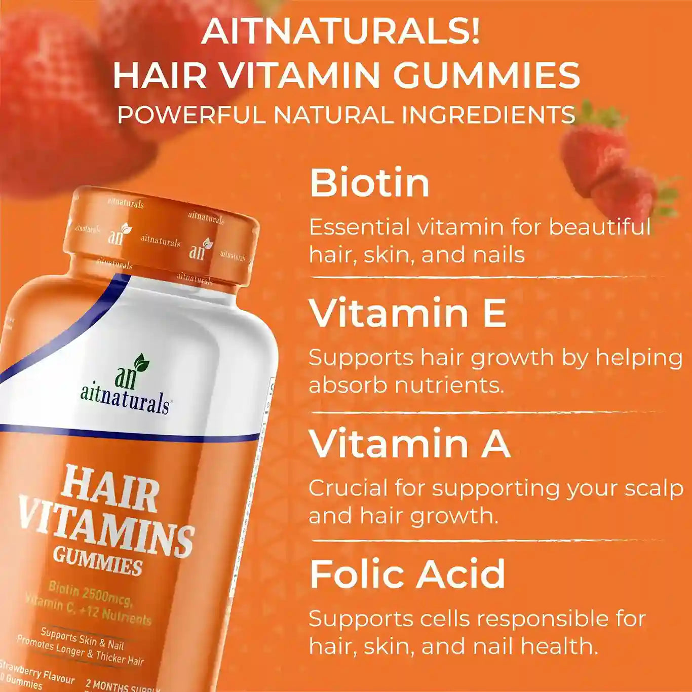 Hair Vitamin Gummies-Strawberry