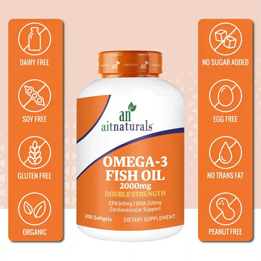 Aitnaturals Omega 3 Fish Oil 2000mg, 360 EPA  Double Strength