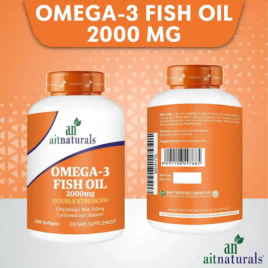 Aitnaturals Omega 3 Fish Oil 2000mg, 360 EPA  Double Strength