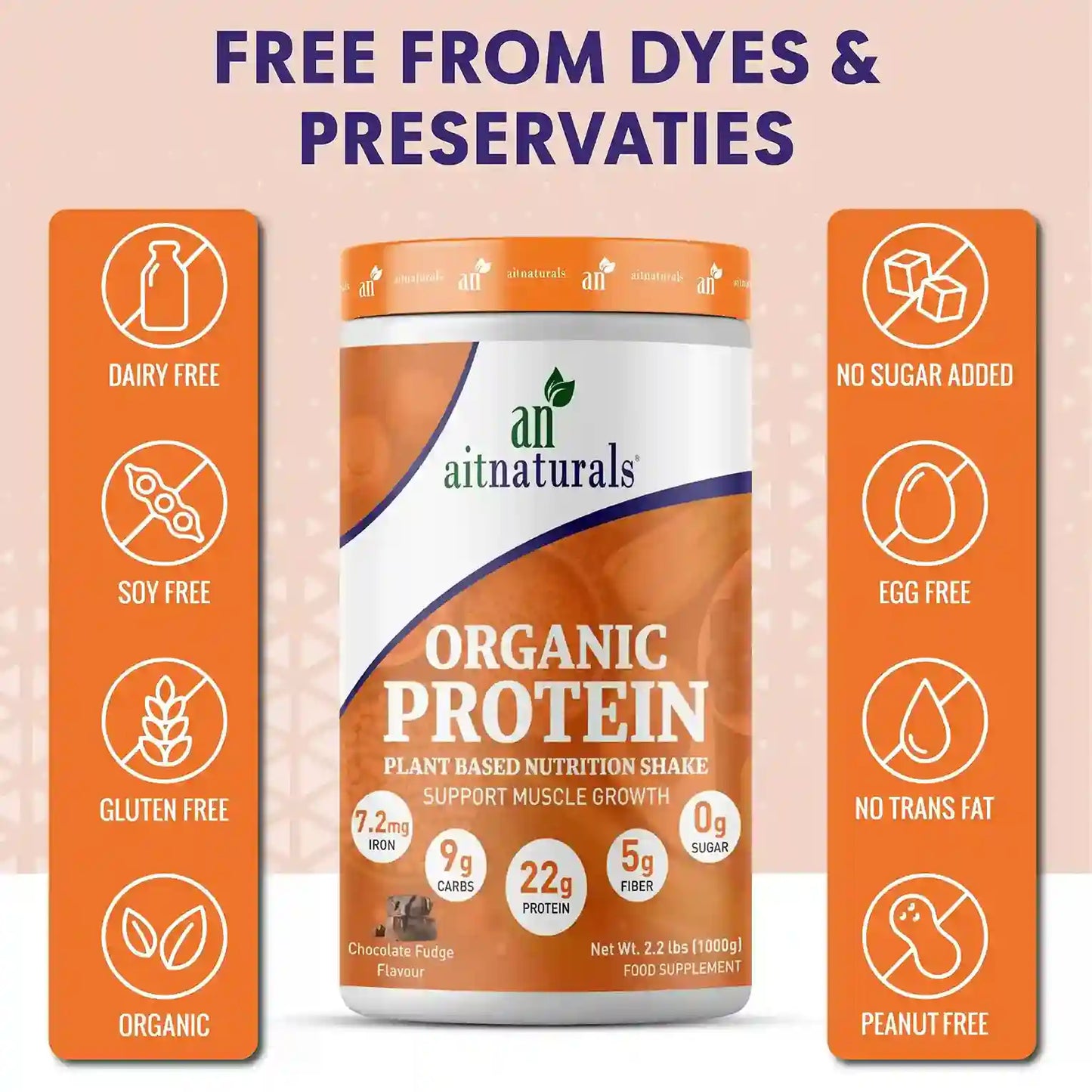 Aitnaturals Organic Protein Powder - choclate