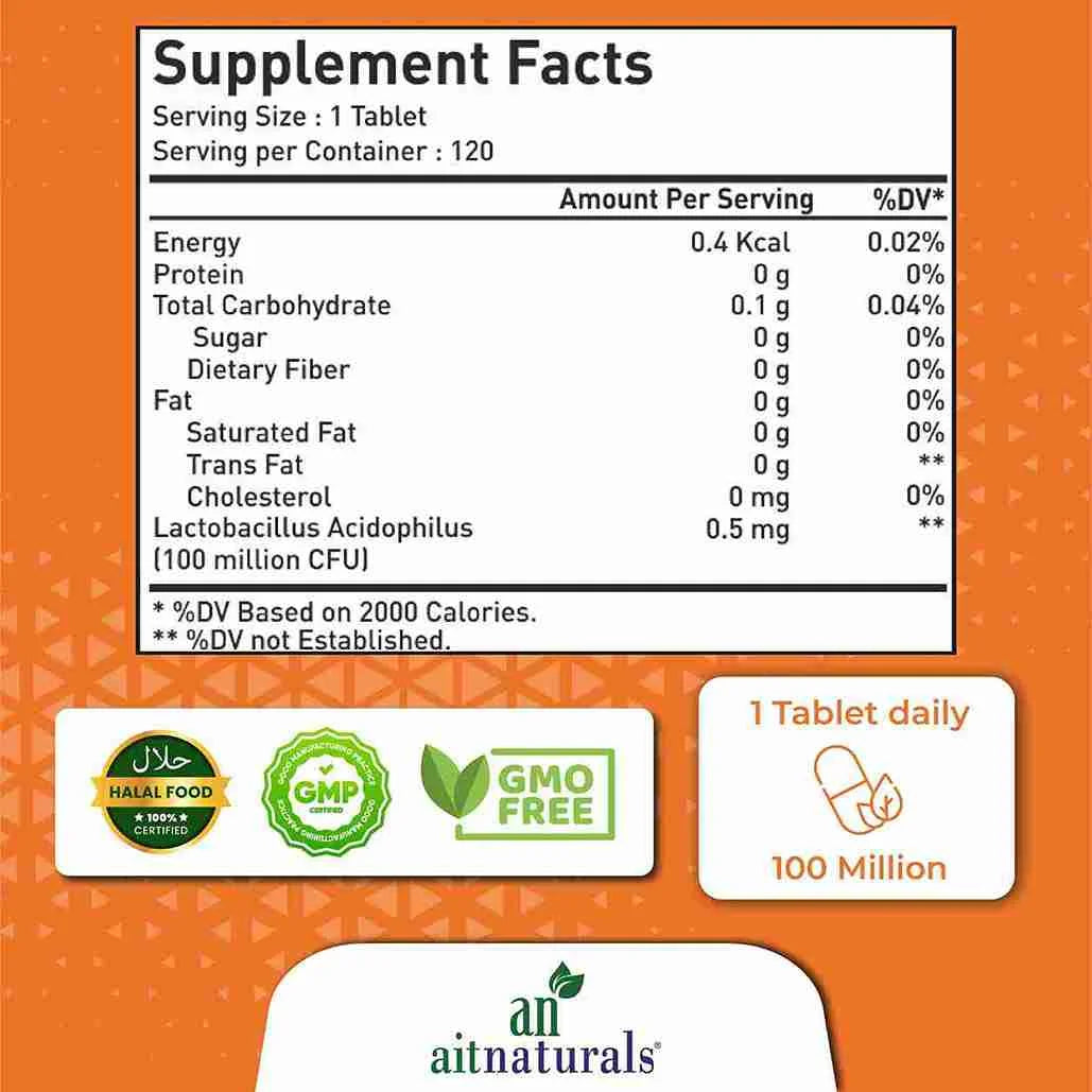 بروبيوتيك أسيدوفيلوس 100 مليون من أيت ناتشورالز 