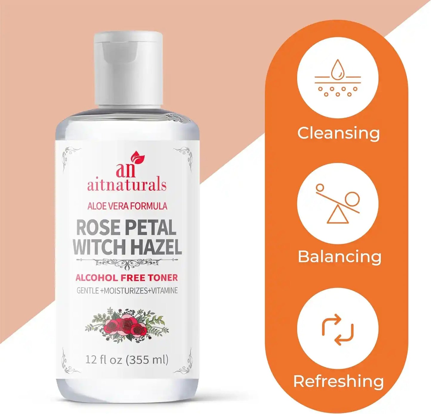 Aitnaturals Rose Petal Witch Hazel Toner