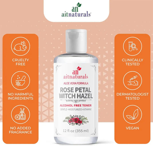 Aitnaturals Rose Petal Witch Hazel Toner