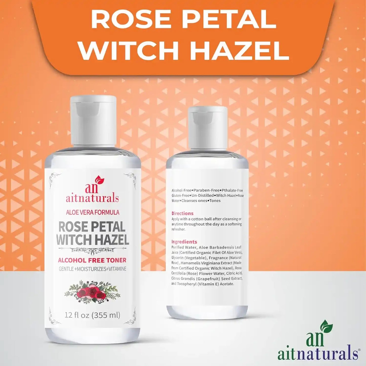 Aitnaturals Rose Petal Witch Hazel Toner