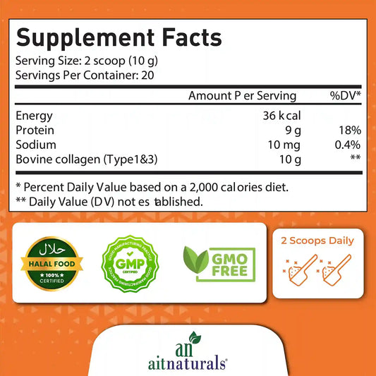 Aitnaturals Super Collagen Peptides Powder Type I & III