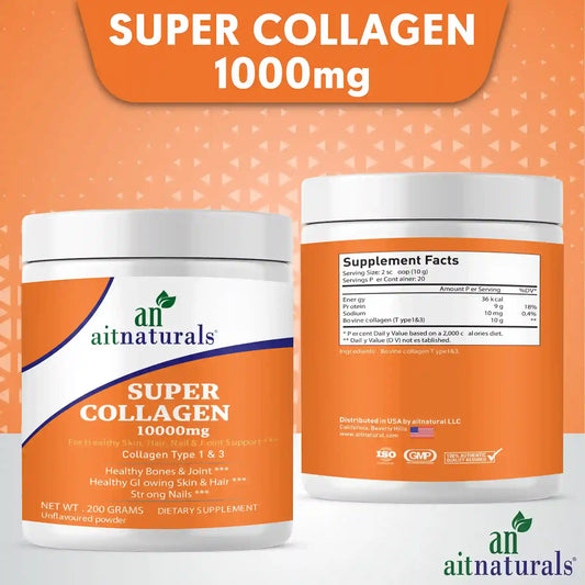 Aitnaturals Super Collagen Peptides Powder Type I & III